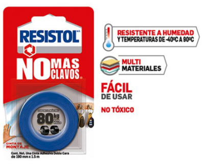 Resistol Cinta de Montaje No Más Clavos® 80 kg